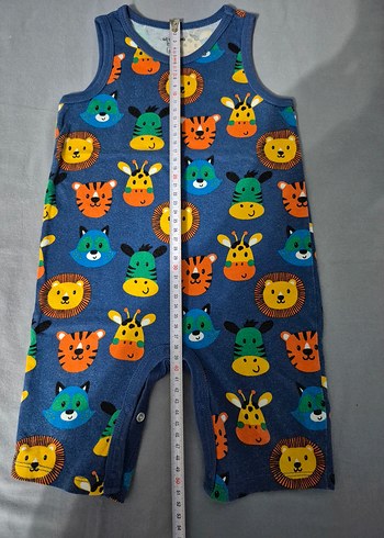 Renkli Baskılı Erkek Bebek Kolsuz Tulum - Görsel 3