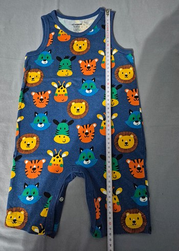 Renkli Baskılı Erkek Bebek Kolsuz Tulum - Görsel 4