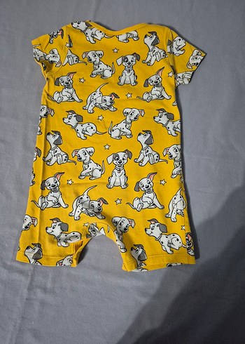 Sarı Baskılı Kısa Kollu Bebek Tulum - Görsel 2