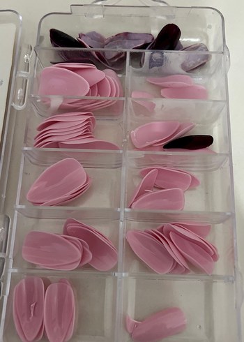 Pastel Pembe Tırnak Süsleri ve Yapıştırıcı Seti - Görsel 2