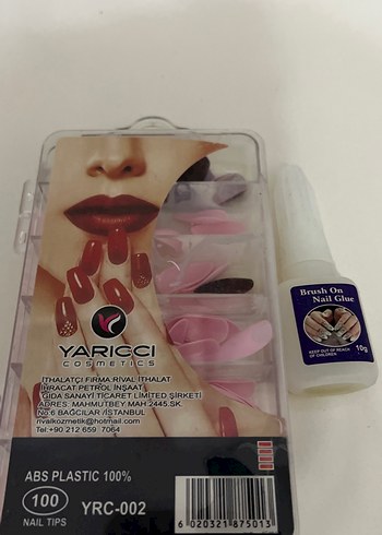 Pastel Pembe Tırnak Süsleri ve Yapıştırıcı Seti - Görsel 8