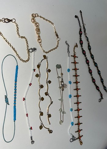 Boncuklu Çok Renkli Bohem El Zincirleri seti bileklik seti - Görsel 2