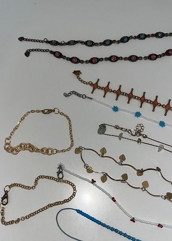 Boncuklu Çok Renkli Bohem El Zincirleri seti bileklik seti - Görsel 4