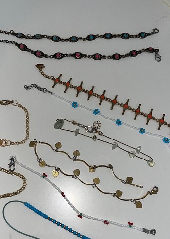 Boncuklu Çok Renkli Bohem El Zincirleri seti bileklik seti - Görsel 5