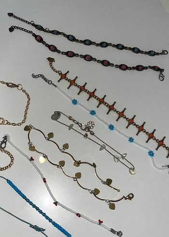 Boncuklu Çok Renkli Bohem El Zincirleri seti bileklik seti - Görsel 3