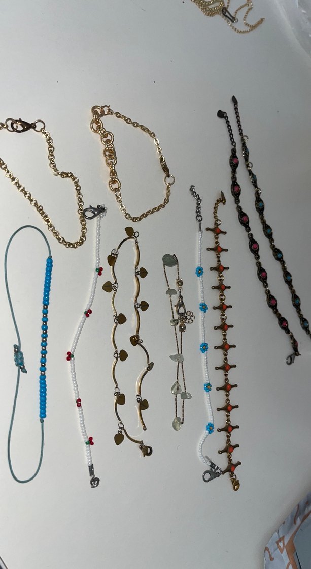 Boncuklu Çok Renkli Bohem El Zincirleri seti bileklik seti - Görsel 2