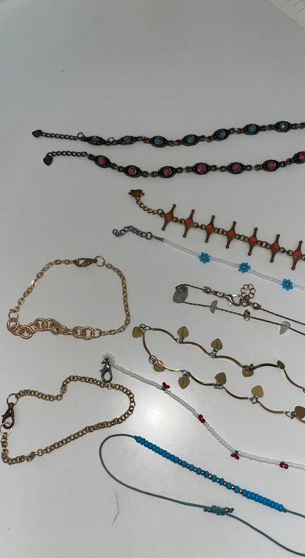 Boncuklu Çok Renkli Bohem El Zincirleri seti bileklik seti - Görsel 4