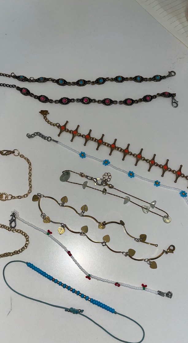 Boncuklu Çok Renkli Bohem El Zincirleri seti bileklik seti - Görsel 5