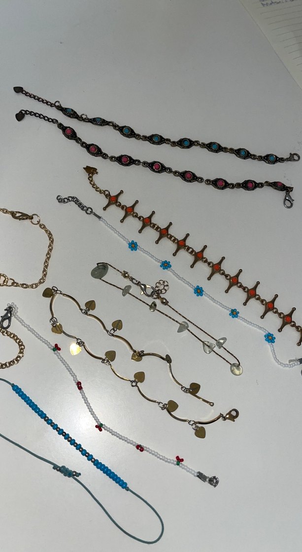 Boncuklu Çok Renkli Bohem El Zincirleri seti bileklik seti - Görsel 3