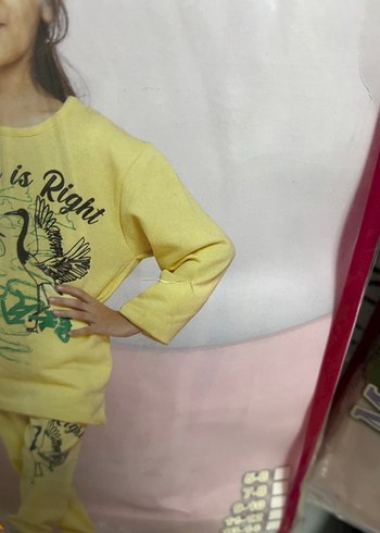 Uzun Kollu Mavi Kız Çocuk pijama takımı - Görsel 3