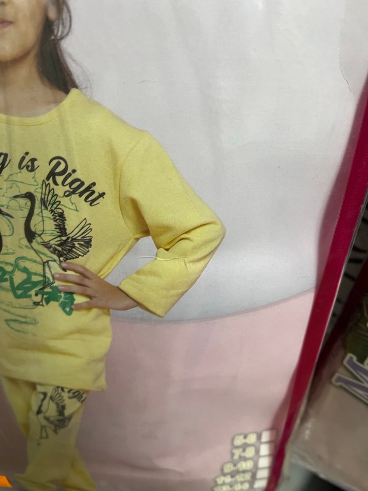 Uzun Kollu Mavi Kız Çocuk pijama takımı - Görsel 3