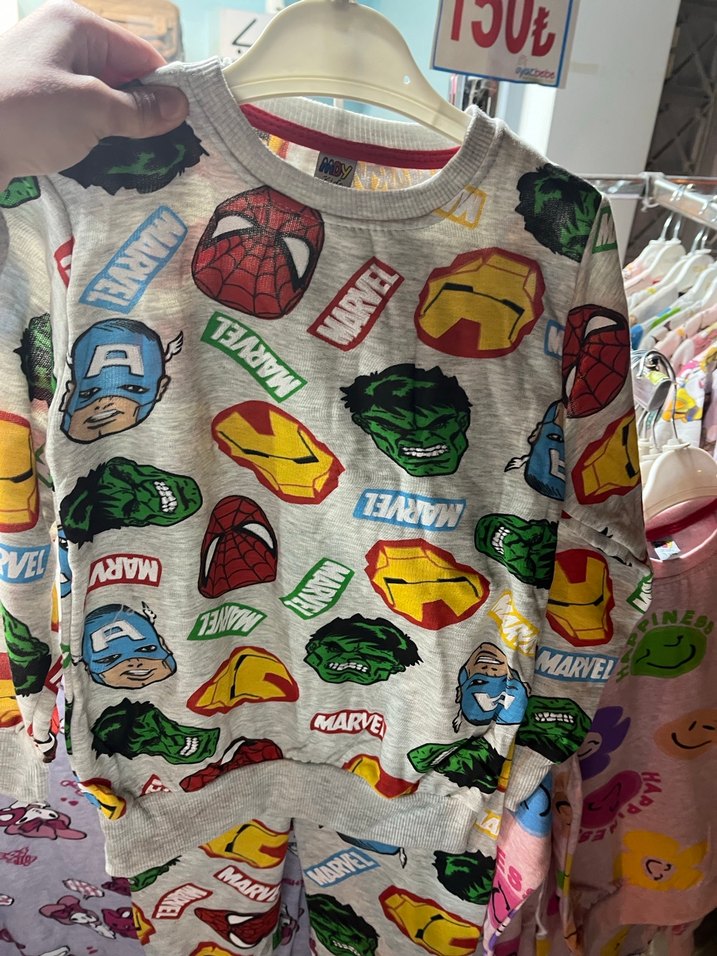 Çocuk Baskılı Çok Renkli İçlik pijama takımı - Görsel 3