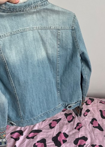 Nakışlı Bohem Kadın Denim Ceket - Görsel 9