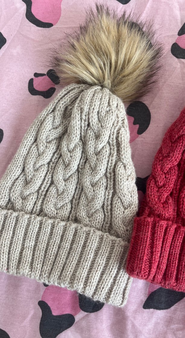 3lü Örgü Kadın Bere - Çok Renkli, Ponponlu - Görsel 4