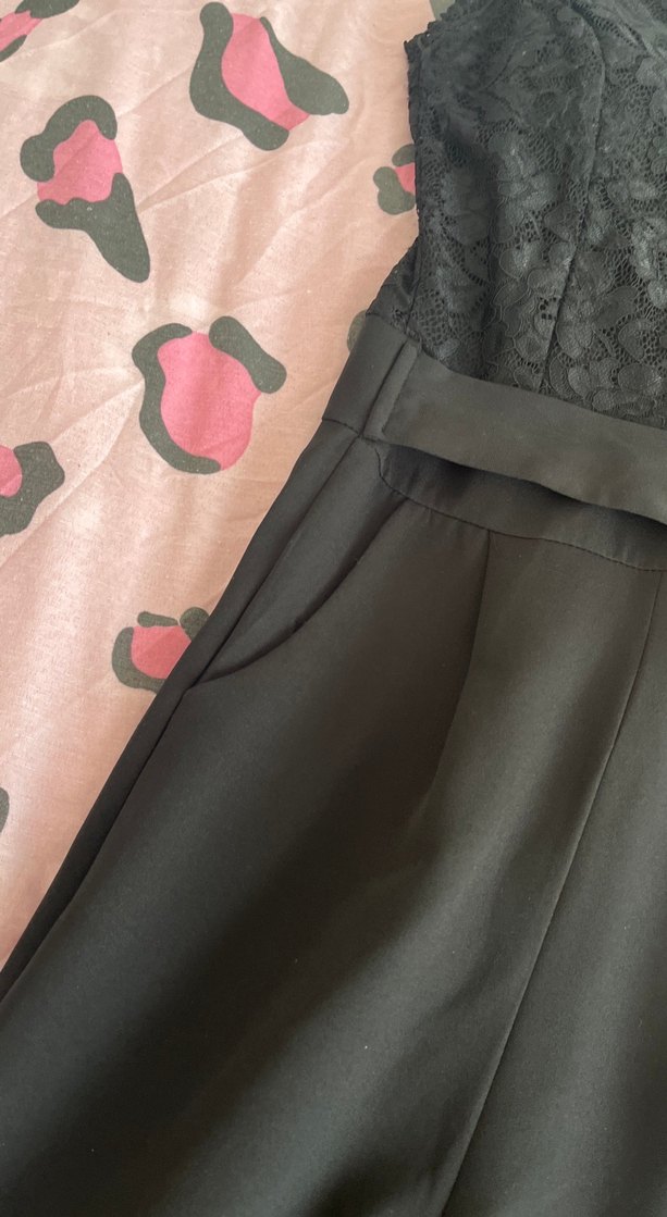 Dantel Detaylı Straplez Uzun Tulum - Görsel 4