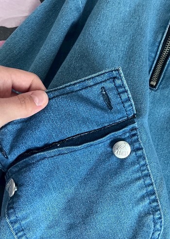 Mavi Düğmeli Kadın Denim Ceket - Görsel 3