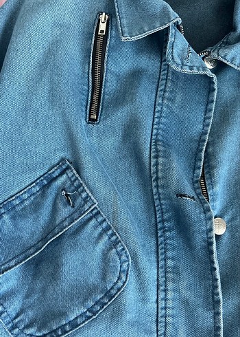 Mavi Düğmeli Kadın Denim Ceket - Görsel 2