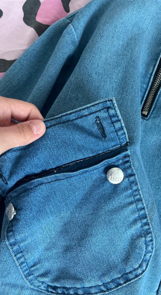 Mavi Düğmeli Kadın Denim Ceket - Görsel 3