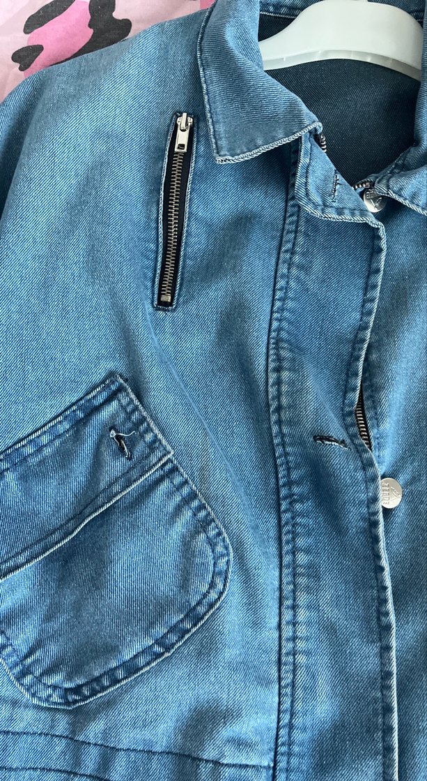 Mavi Düğmeli Kadın Denim Ceket - Görsel 2