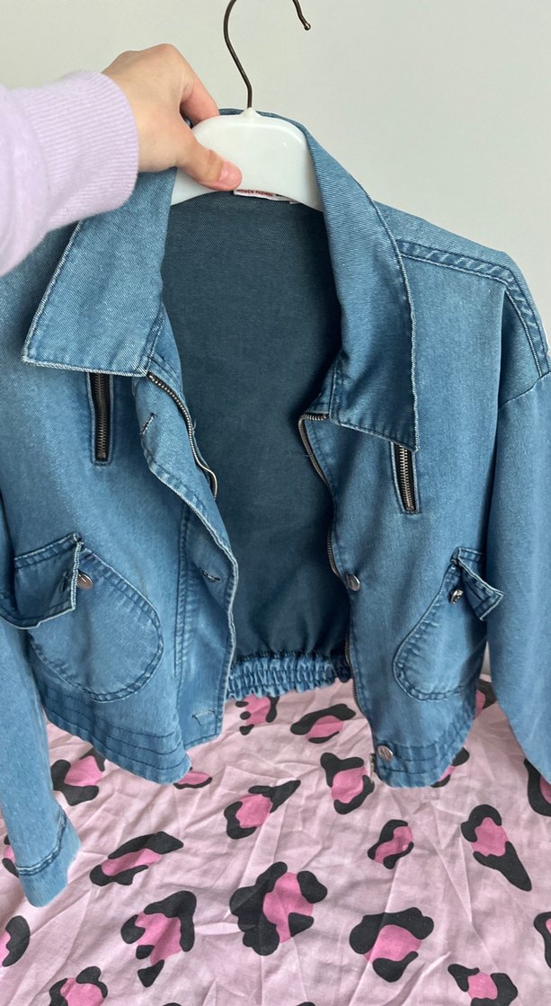 Mavi Düğmeli Kadın Denim Ceket - Görsel 5