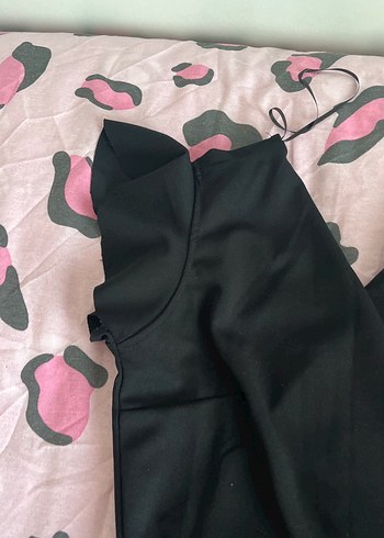 Kadın Siyah Midi Straplez Tulum - Görsel 4