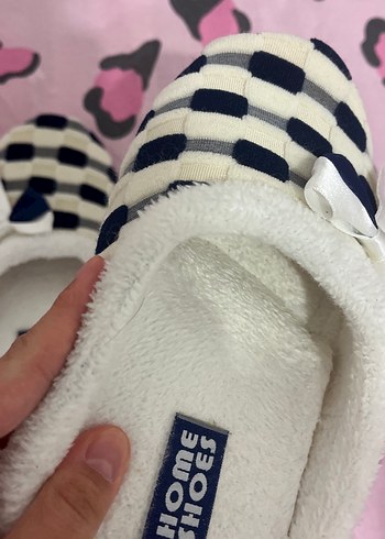 Kadın Renkli Kareli Ev Terliği Fiyonk Detaylı - Görsel 8