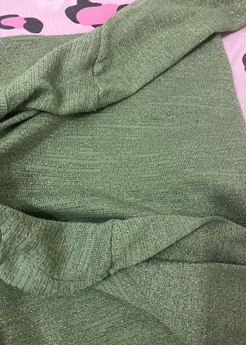 Yeşil Parlak Balıkçı Yaka Örgü Kadın Kazak - Görsel 5