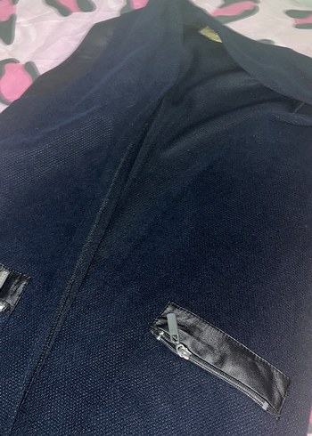 Fermuarlı lacivert Kadın Yelek - Görsel 3