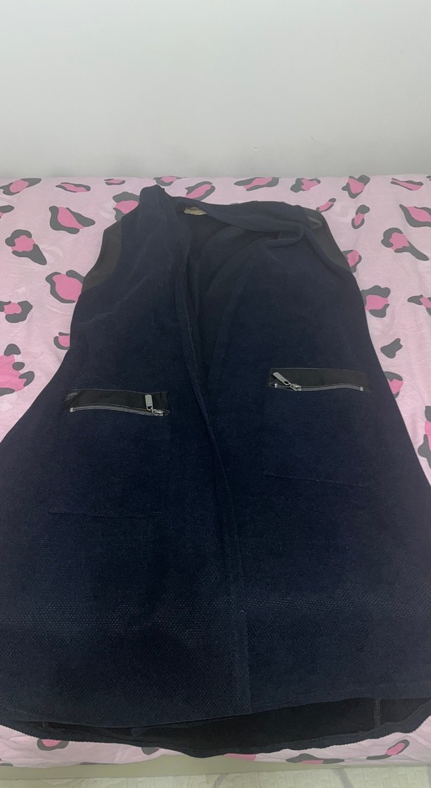 Fermuarlı lacivert Kadın Yelek - Görsel 2