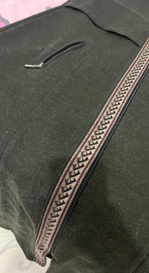 Desenli Siyah Uzun palto tesettür - Görsel 5