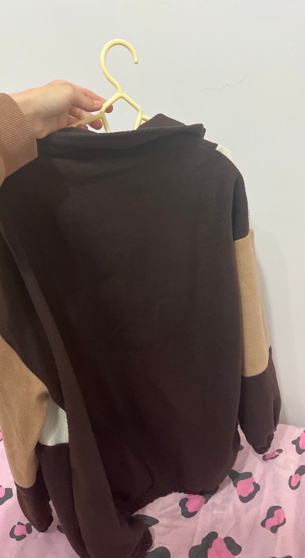 Kadın Kahverengi Yüksek Yakalı Fermuarlı Ceket - Görsel 5