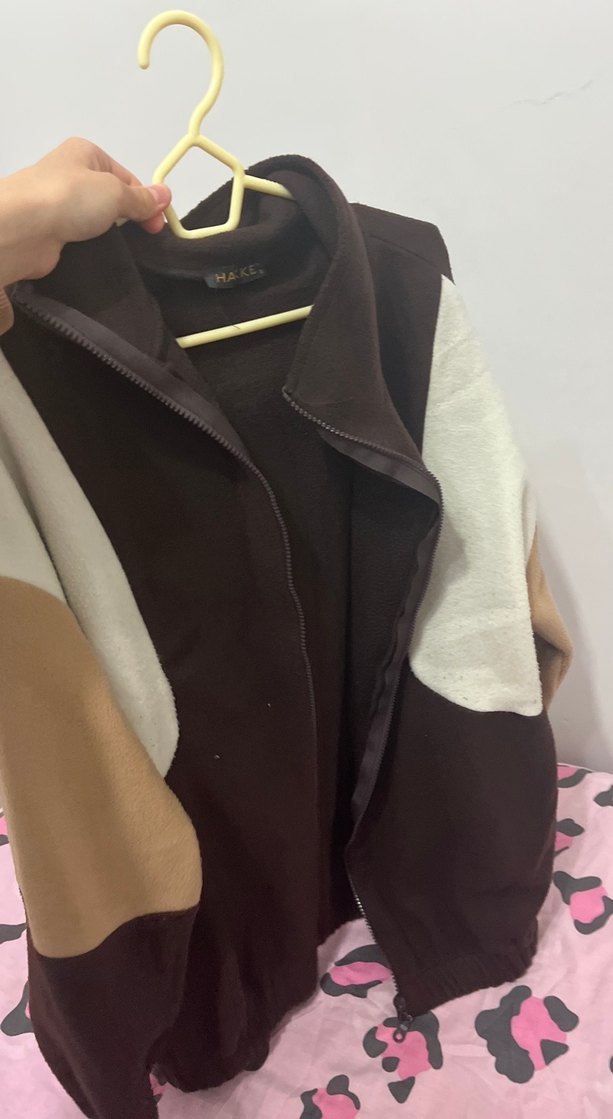 Kadın Kahverengi Yüksek Yakalı Fermuarlı Ceket - Görsel 4