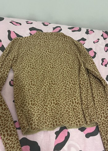 Kadın leopar yarım boğaz kışlık kazak - Görsel 5