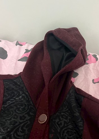 Bordo kadın palto uzun tesettür - Görsel 3