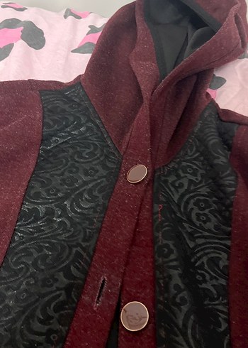 Bordo kadın palto uzun tesettür - Görsel 2