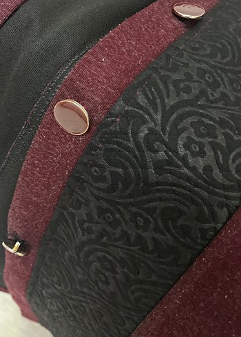 Bordo kadın palto uzun tesettür - Görsel 6