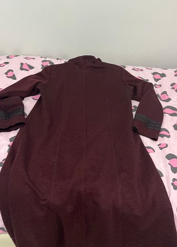 Bordo kadın palto uzun tesettür - Görsel 8