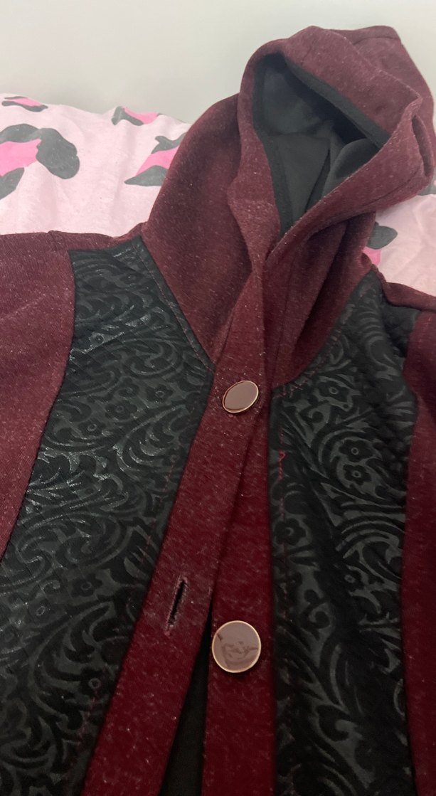 Bordo kadın palto uzun tesettür - Görsel 2