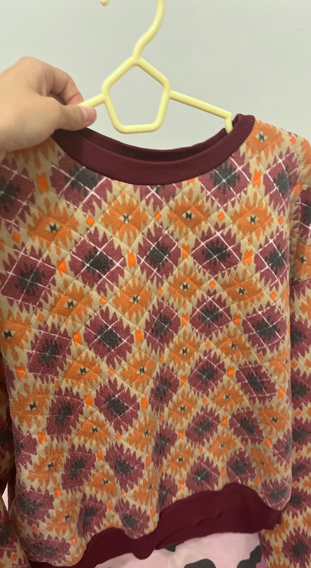 Bohem Çok Renkli Örgü Kazak - Görsel 2