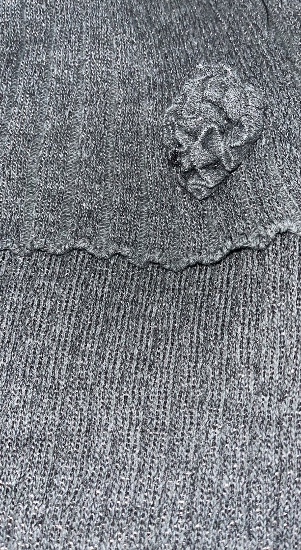 Gri Kadın Triko Uzun Kollu Omuz Detaylı Kazak - Görsel 3