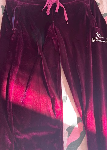 Kadife eşofman altı kadın bordo - Görsel 7