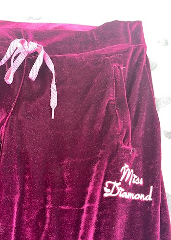 Kadife eşofman altı kadın bordo - Görsel 9