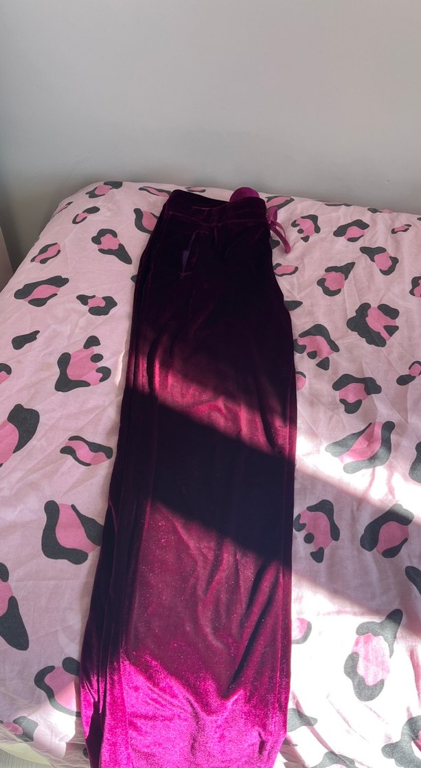 Kadife eşofman altı kadın bordo - Görsel 3