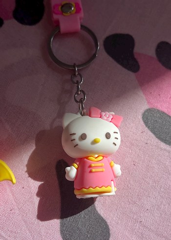 3lü Pembe Kurdeleli Renkli Rock Punk Anahtarlıklar - Görsel 4