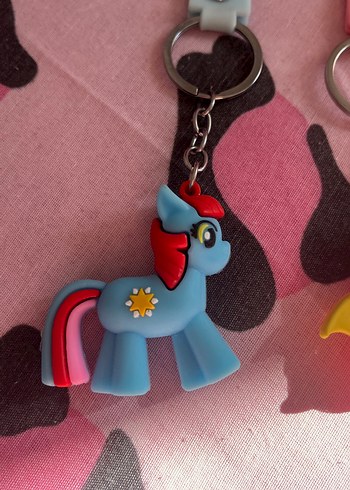 3lü Pembe Kurdeleli Renkli Rock Punk Anahtarlıklar - Görsel 2