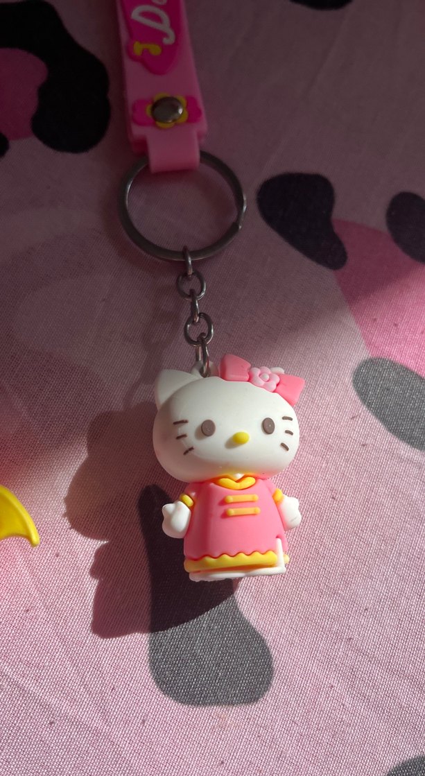 3lü Pembe Kurdeleli Renkli Rock Punk Anahtarlıklar - Görsel 4