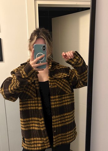 Düğmeli Kahverengi Kadın Oversize Gömlek - Görsel 4