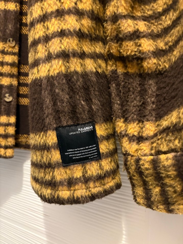 Düğmeli Kahverengi Kadın Oversize Gömlek - Görsel 3