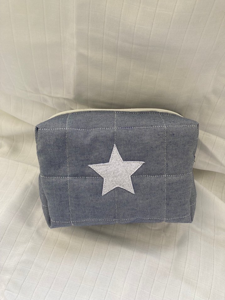 kot desenli yıldız detaylı makyaj çantası - Görsel 3