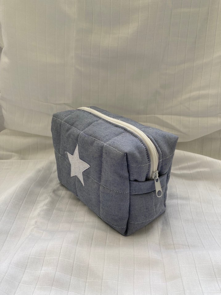 kot desenli yıldız detaylı makyaj çantası - Görsel 4